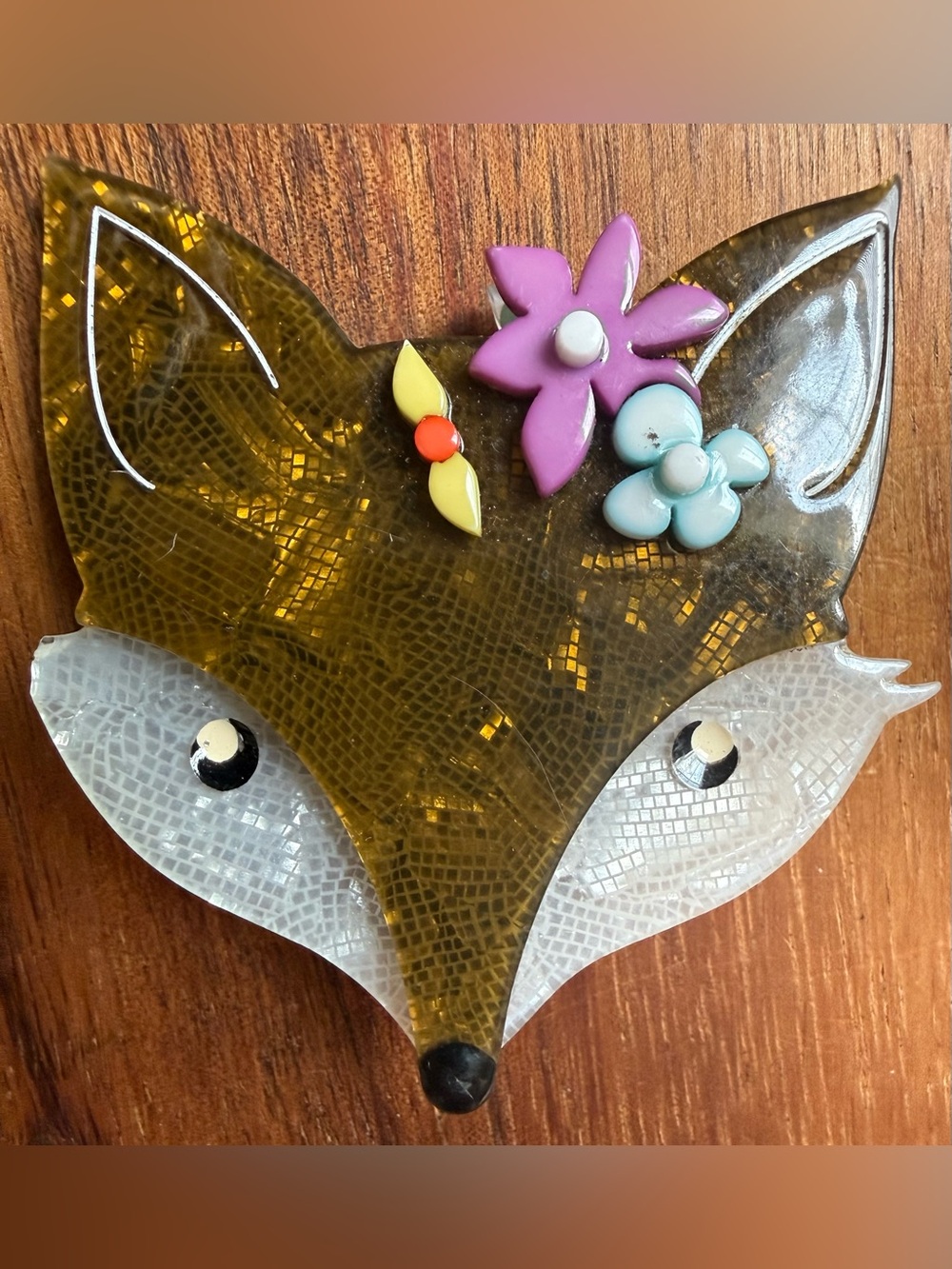 READ Rare Erstwilder Flora Fox Face Brooch 2015 Carmen Hui Release